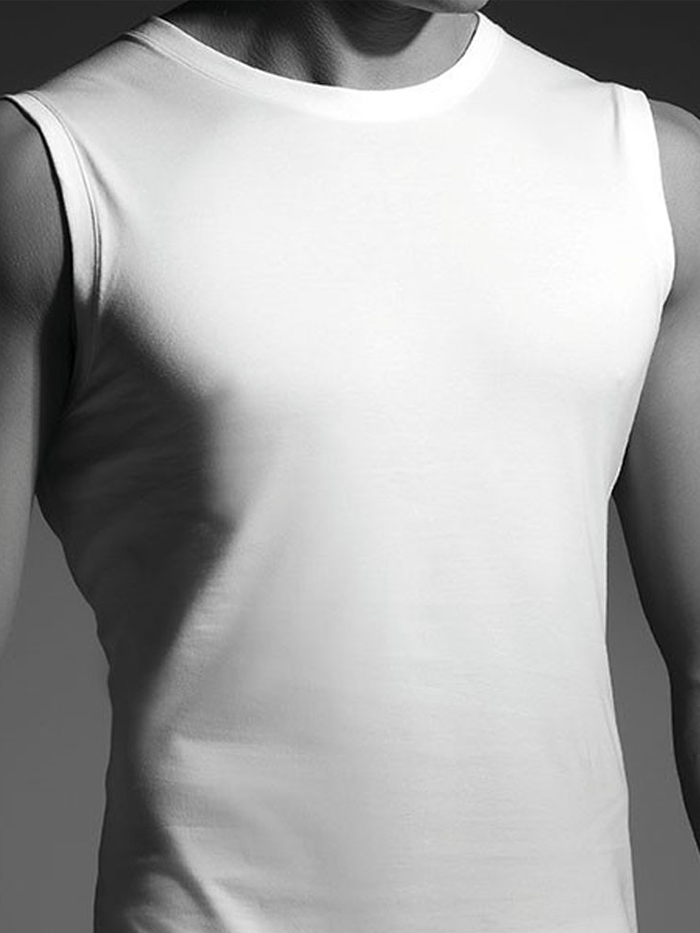 Camiseta Clover sin manga Blanca en algodón jersey